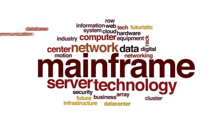 Poster - Mainframe animated word cloud.