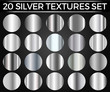 Vector Set of Silver Gradients, Silver Squares Collection, Textures Group Eps 10
