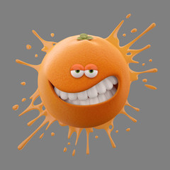 orange juice splash, 3d render