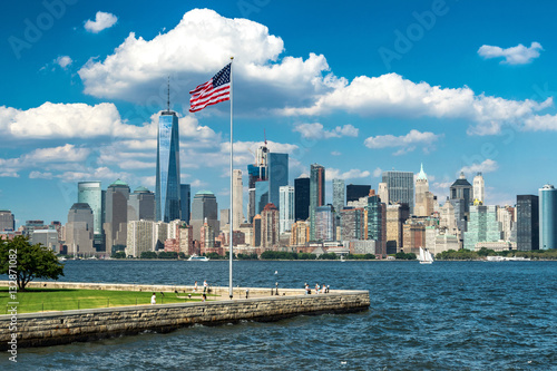 Plakat Manhattan z Liberty Island