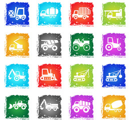 Construction transport icon set