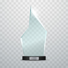 Wall Mural - Glass Trophy Award. Vector illustration isolated on transparent background