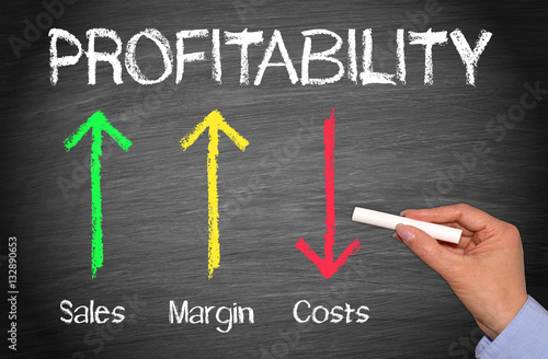 Fotografía Profitability Business Performance Concept with arrows and text