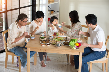 Wall Mural - chinese family having lunch