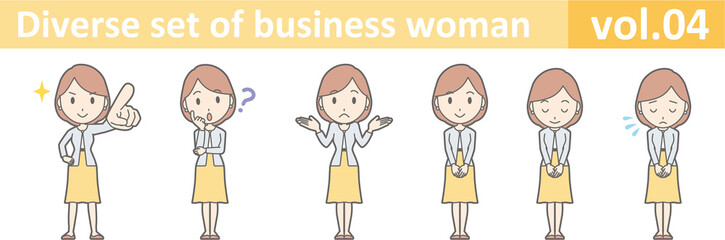 Wall Mural - Diverse set of business woman , EPS10 vector format vol.04