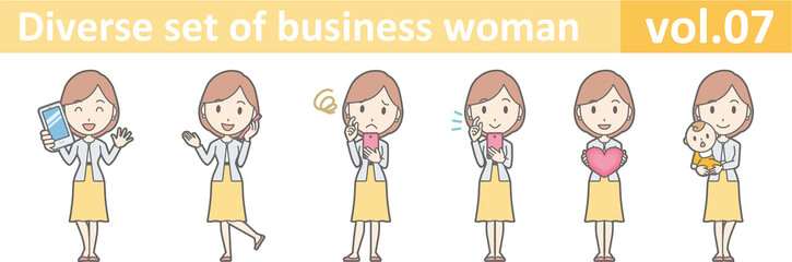 Wall Mural - Diverse set of business woman , EPS10 vector format vol.07