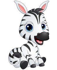 Poster - Cute baby zebra cartoon