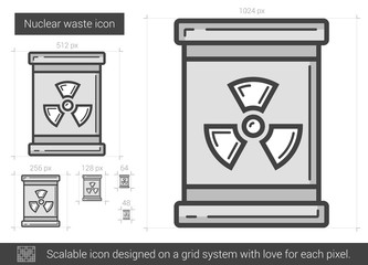 Sticker - Nuclear waste line icon.