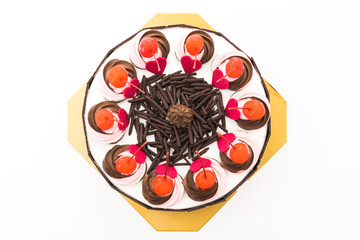 Canvas Print - Chocolate cake with cherry on top