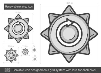 Sticker - Renewable energy line icon.