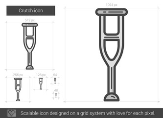 Canvas Print - Crutch line icon.