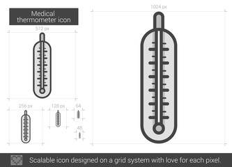 Canvas Print - Medical thermometer line icon.