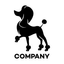 The Black Silhouette Of The Dog Breed Poodle Logo