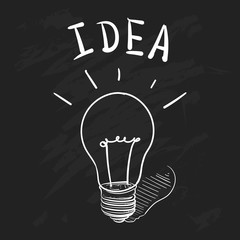 Wall Mural - Concept ideas while working. hand drawn Light bulb vector illust