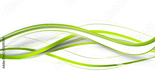 Zdjęcie XXL fala zielona wstążka transparent tło