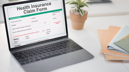 Wall Mural - health benefits claim benefits form concept