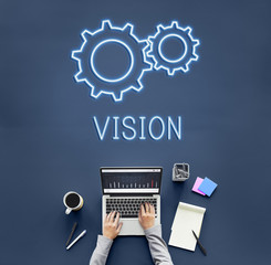 Wall Mural - business achievement progress develpoment cogwheel concept