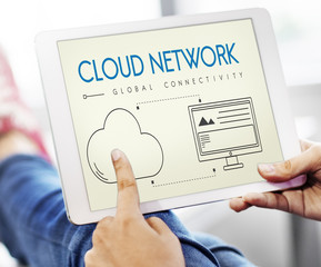 Poster - cloud network global connectivity share concept