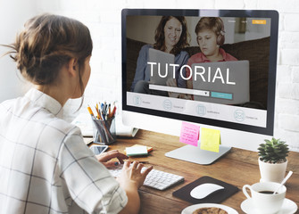 Wall Mural - e-learning online study learning website concept