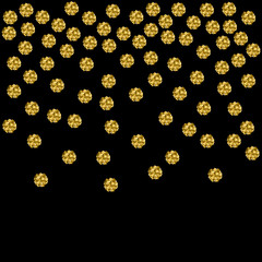Wall Mural - Vector background with golden polygons isolated on black