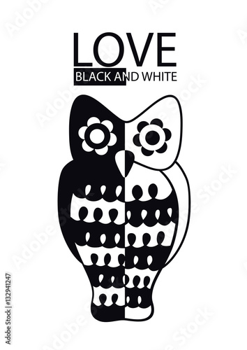 czarno-biala-sowa-ilustracja-na-bialym-tle