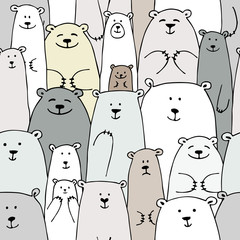 Poster - Bears family, seamless pattern for your design