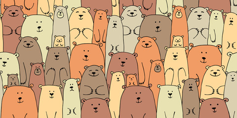 Poster - Bears family, seamless pattern for your design