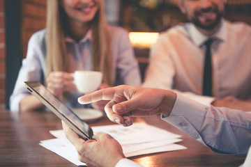 Business people in cafe