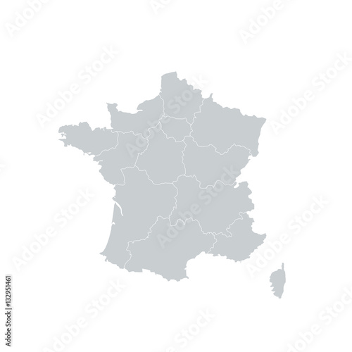 Obraz Dibond Mapa regionów Francji