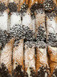 Sicilian cannoli with grated chocolate and cream