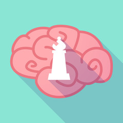 Long shadow brain with a bishop    chess figure