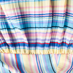 Wall Mural - Pleated fabric. Sinii yellow red white stripes texture