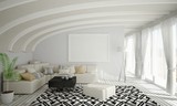 Fototapeta  - Interior with the curved ceiling, 3d illustration