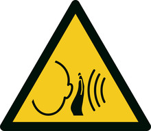 ISO 7010 W038 Warning; Sudden Loud Noise