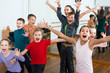 Young children  in dance studio having fun