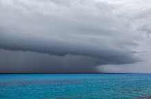 Severe Thunderstorm Over Ocean Off Coast Of Bermuda