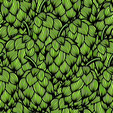 Seamless Pattern With Green Hops
