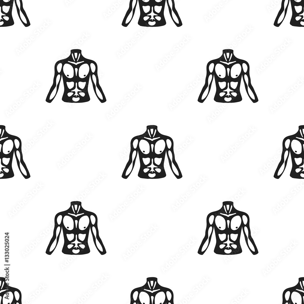 Chest icon in black style isolated on white background. Part of body ...