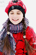 portrait of small girl in winter weather