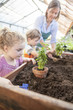 © Lumi Images - Female gardener and children in greenhouse