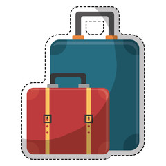 suitcases luggage icon image vector illustration design 