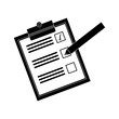 © djvstock - pencil and checklist with checkmark icon over white background. vector illustration