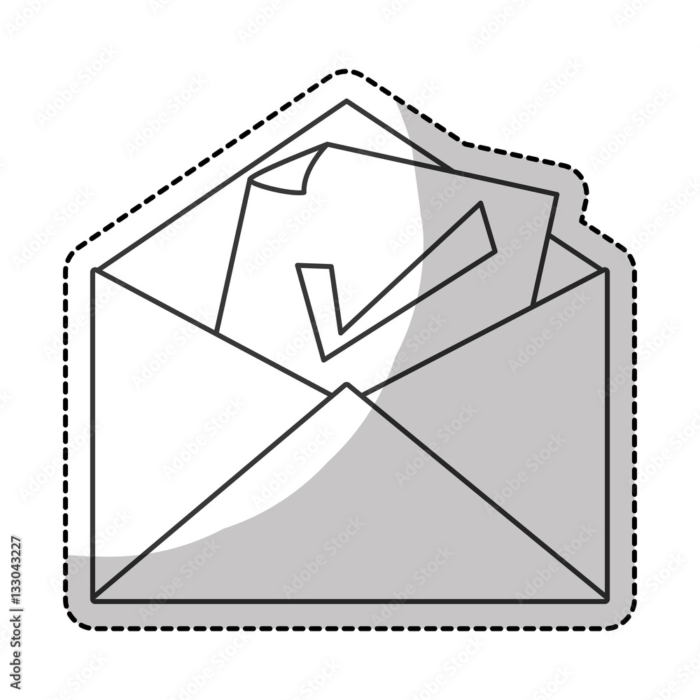 envelope with page and check mark icon over white background. vector ...