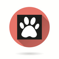 Wall Mural - Paw - vector icon.