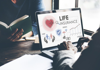 Wall Mural - life insurance protection beneficiary safeguard concept