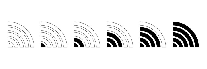 set of wireless intensity sign for web and design