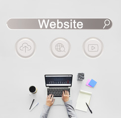 Wall Mural - website search bar player globe cloud icon concept