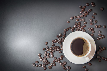 coffee cup and coffee beans