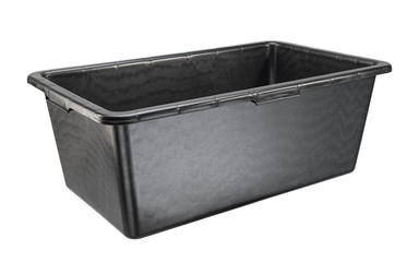 Rectangular heavy duty black plastic basin