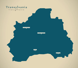 Naklejka na meble Modern Map - Transylvania Romania RO illustration